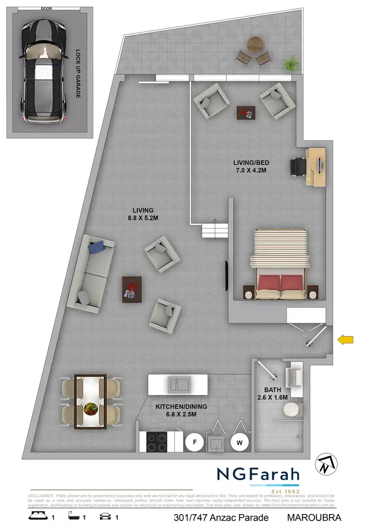 Floorplan of Homely apartment listing, 301/747 Anzac Parade, Maroubra NSW 2035