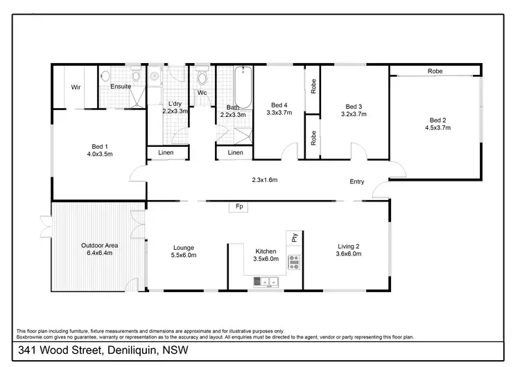 Floorplan of Homely house listing, 341 WOOD STREET, Deniliquin NSW 2710