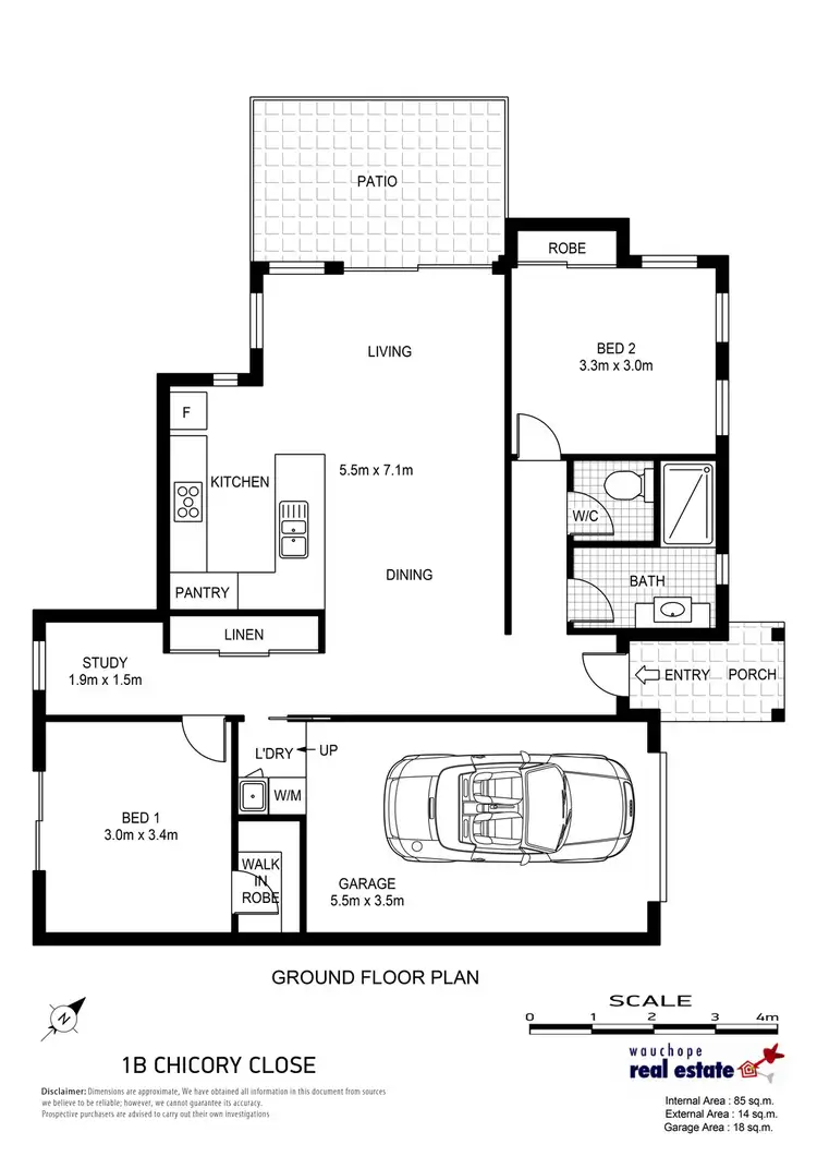 Floorplan of Homely villa listing, 1B Chicory Close, Wauchope NSW 2446