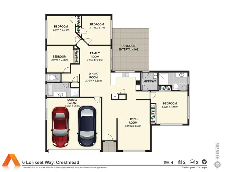Floorplan of Homely house listing, 6 Lorikeet Way, Crestmead QLD 4132