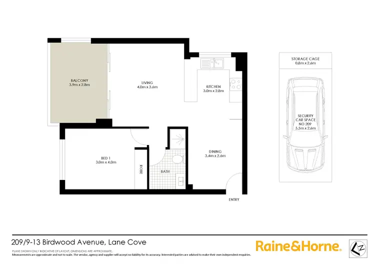 Floorplan of Homely apartment listing, 209/9-13 Birdwood Avenue, Lane Cove NSW 2066