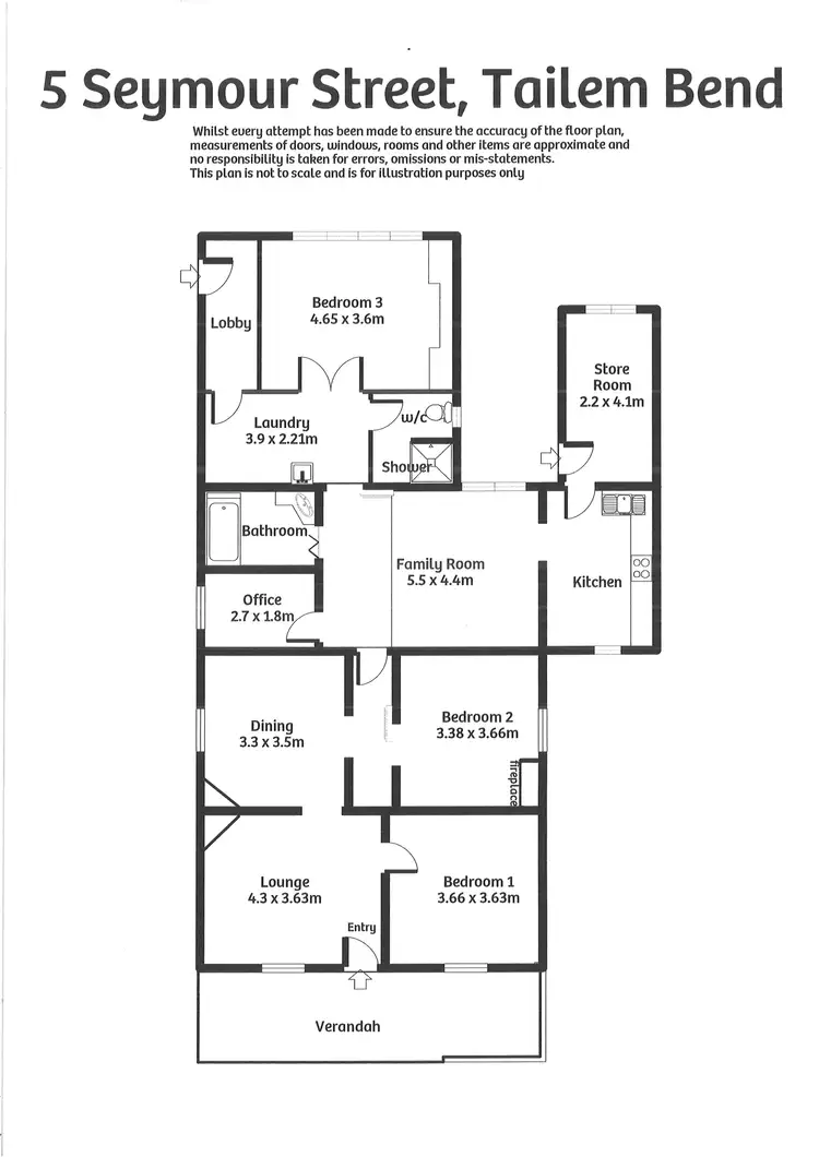 Floorplan of Homely house listing, 5 Seymour Street, Tailem Bend SA 5260
