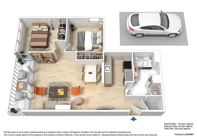 Floorplan of Homely apartment listing, 148/83 Whiteman Street, Southbank VIC 3006