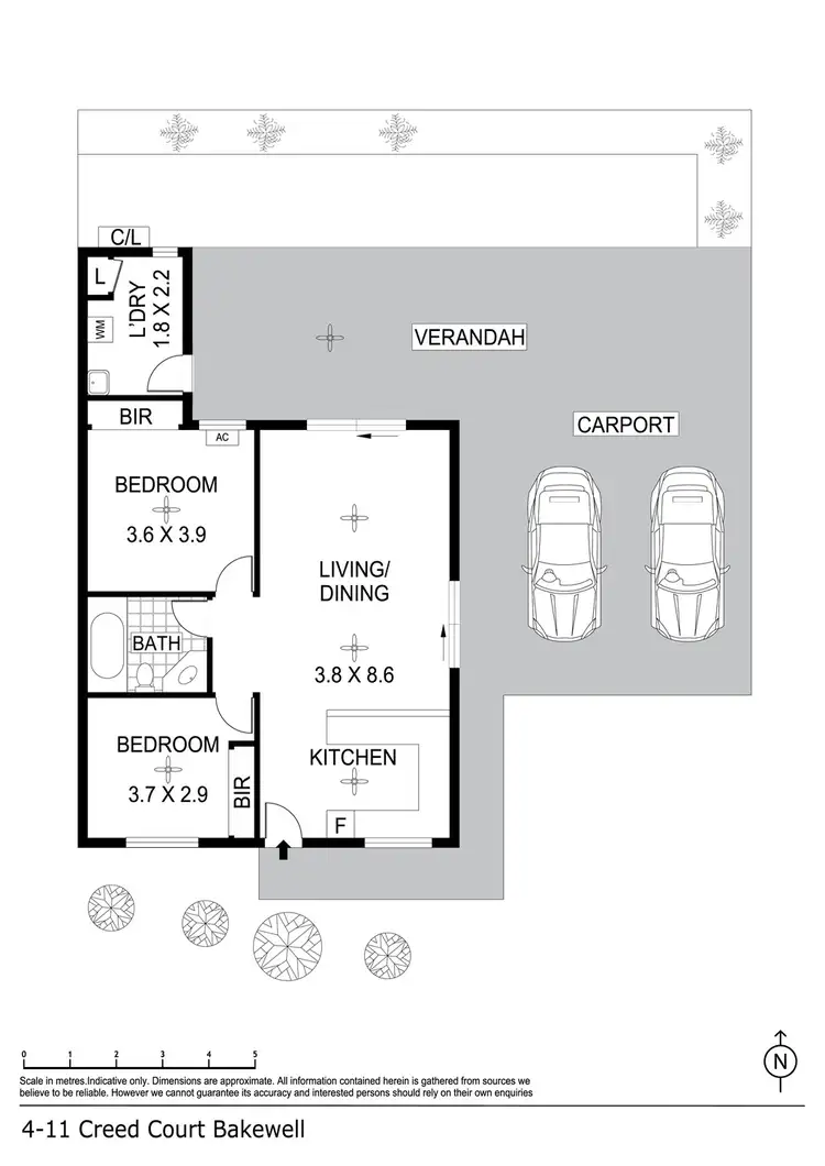 Floorplan of Homely unit listing, 4/11 Creed Court, Bakewell NT 832