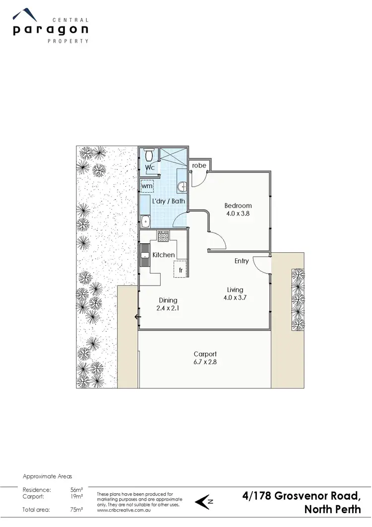 Floorplan of Homely villa listing, 4/178 Grosvenor Road, North Perth WA 6006