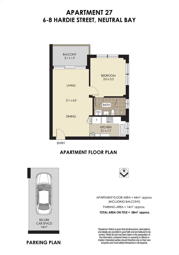Floorplan of Homely apartment listing, 27/6-8 Hardie Street, Neutral Bay NSW 2089