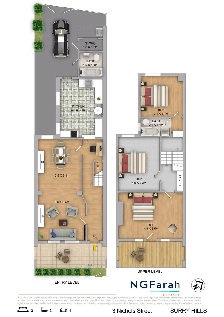 Floorplan of Homely terrace listing, 3 Nichols Street, Surry Hills NSW 2010