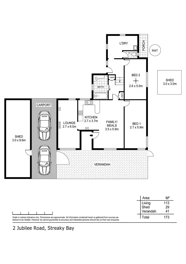Floorplan of Homely house listing, 2 Jubilee Road, Streaky Bay SA 5680