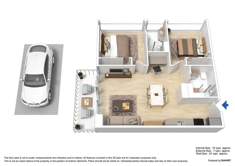 Floorplan of Homely apartment listing, 2106/118 Kavanagh Street, Southbank VIC 3006