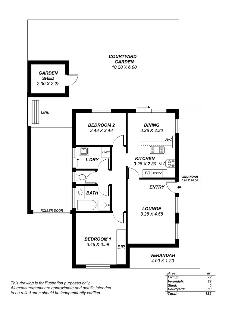 Floorplan of Homely unit listing, 1/43-45 Chynoweth Avenue, Hackham SA 5163