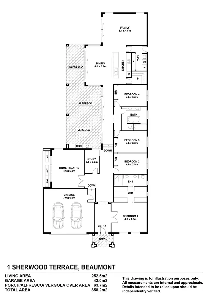 Floorplan of Homely house listing, 1 Sherwood Terrace, Beaumont SA 5066