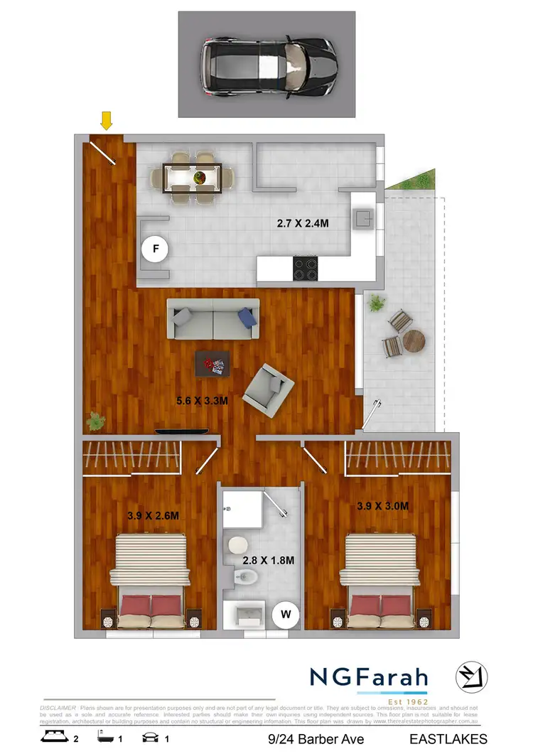 Floorplan of Homely apartment listing, 9/24 Barber Avenue, Eastlakes NSW 2018