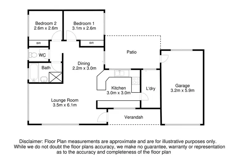 Floorplan of Homely unit listing, 1/8 Boomerang Avenue, Mount Gambier SA 5290