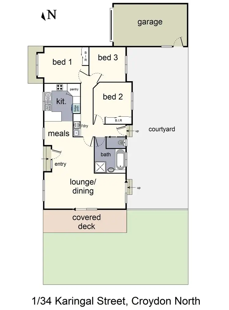 Floorplan of Homely unit listing, 1/34 Karingal Street, Croydon North VIC 3136