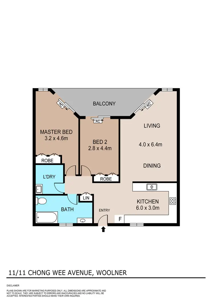Floorplan of Homely unit listing, 11/11 Chong Wee Avenue, Woolner NT 820