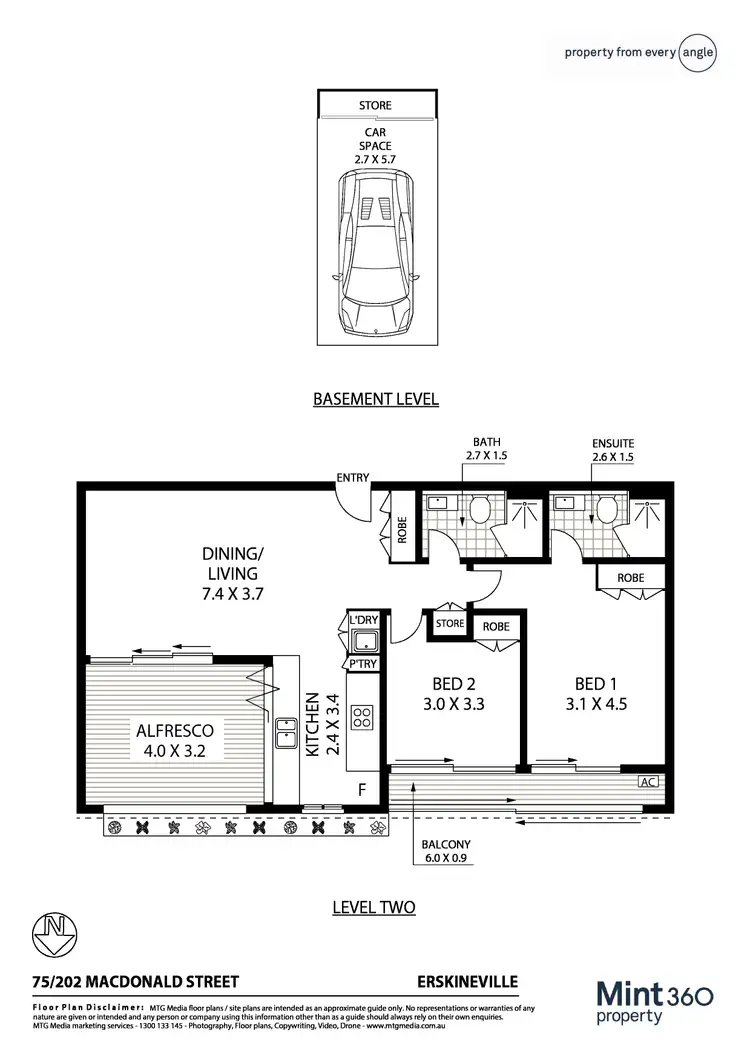 Floorplan of Homely apartment listing, 202/75 Macdonald Street, Erskineville NSW 2043