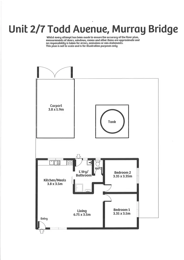 Floorplan of Homely unit listing, 2/7 Todd Avenue, Murray Bridge SA 5253