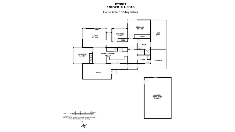 Floorplan of Homely house listing, 6 Silver Hill Road, Cygnet TAS 7112