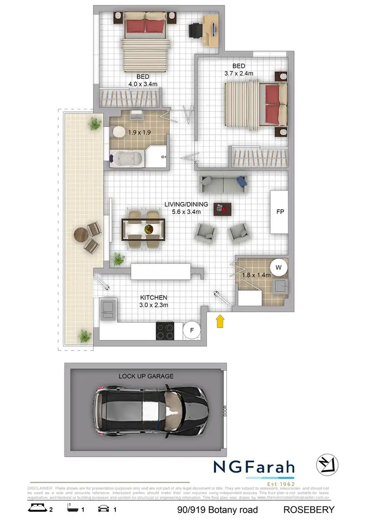 Floorplan of Homely apartment listing, 90/919 Botany Road, Rosebery NSW 2018