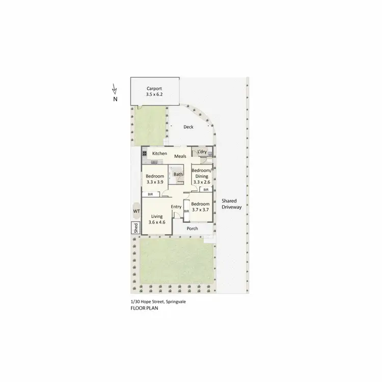 Floorplan of Homely unit listing, 1/30 Hope Street, Springvale VIC 3171