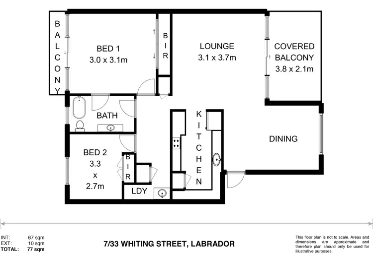 Floorplan of Homely unit listing, 7/33 Whiting Street, Labrador QLD 4215