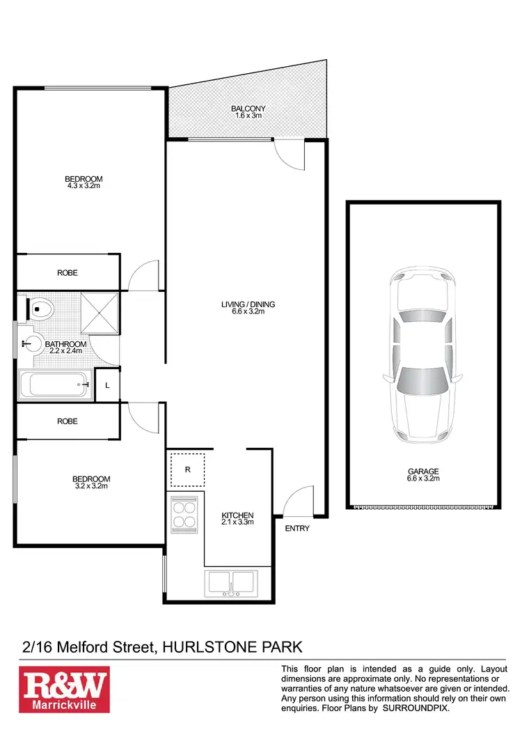Floorplan of Homely unit listing, 2/16 Melford Street, Hurlstone Park NSW 2193