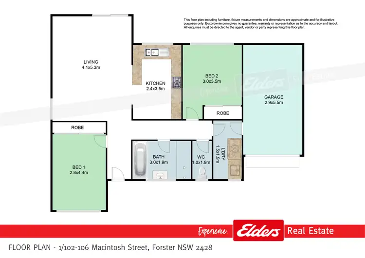 Floorplan of Homely villa listing, 1/102-106 Macintosh Street 'The Mews', Forster NSW 2428