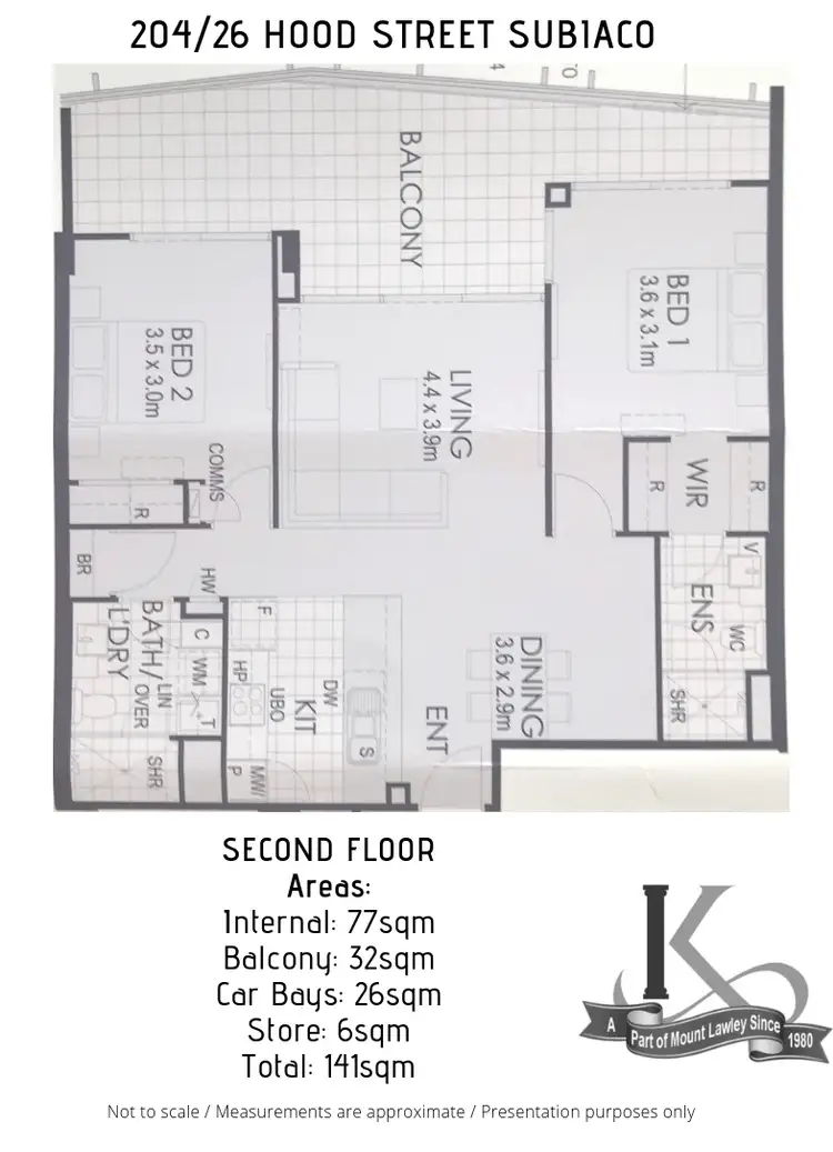 Floorplan of Homely apartment listing, 204/26 Hood Street, Subiaco WA 6008