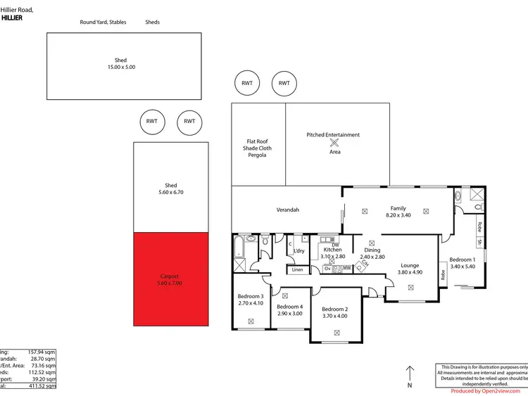 Floorplan of Homely house listing, 312 Hillier Road, Hillier SA 5116