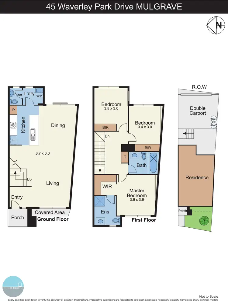Floorplan of Homely townhouse listing, 45 Waverley Park Drive, Mulgrave VIC 3170
