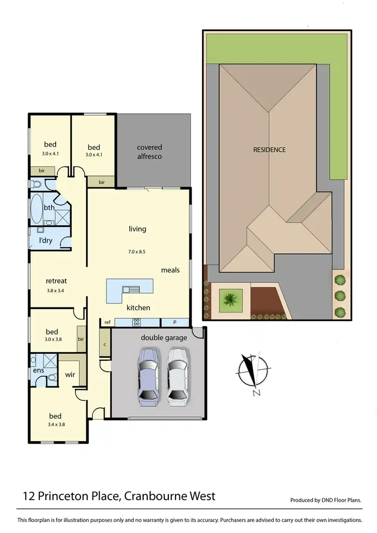 Floorplan of Homely house listing, 12 Princeton Place, Cranbourne West VIC 3977