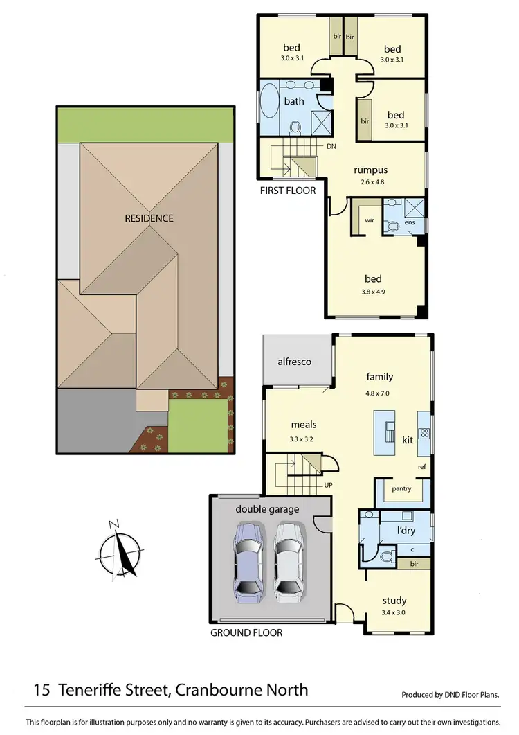 Floorplan of Homely house listing, 15 Teneriffe Street, Cranbourne North VIC 3977
