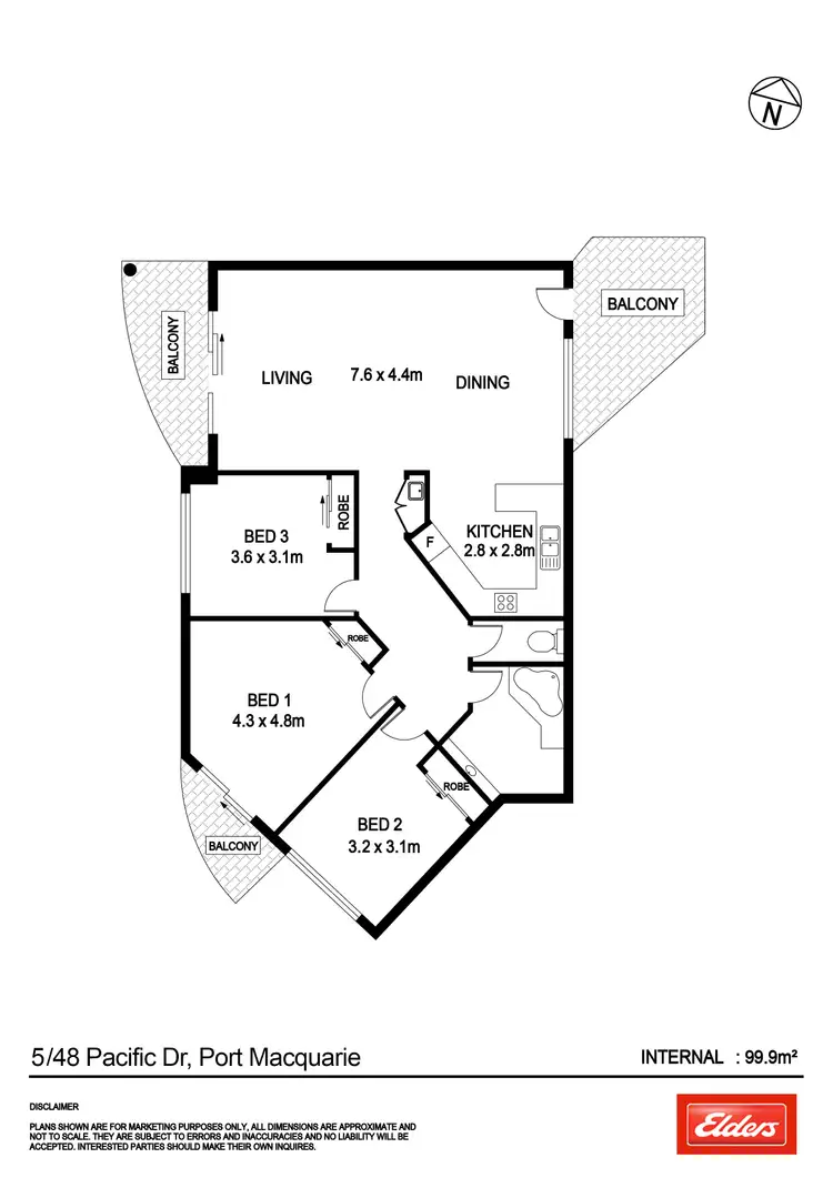 Floorplan of Homely unit listing, 5/48 Pacific Drive, Port Macquarie NSW 2444