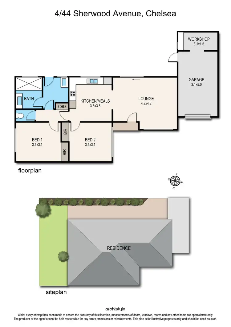 Floorplan of Homely townhouse listing, 4/44 Sherwood Avenue, Chelsea VIC 3196