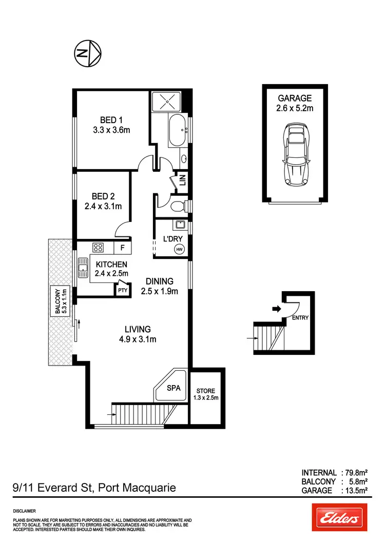 Floorplan of Homely unit listing, 9/11 Everard Street, Port Macquarie NSW 2444
