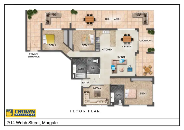 Floorplan of Homely apartment listing, 2/14 Webb St, Margate QLD 4019