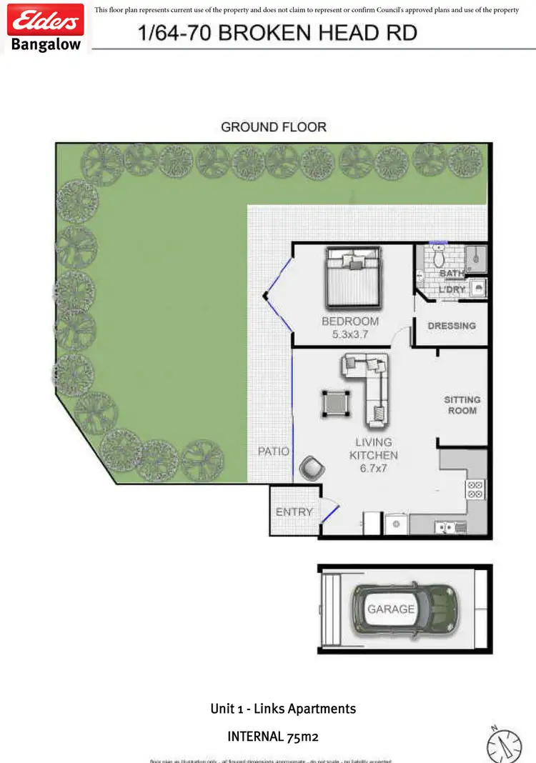 Floorplan of Homely apartment listing, 1/64-70 Broken Head Road, Byron Bay NSW 2481