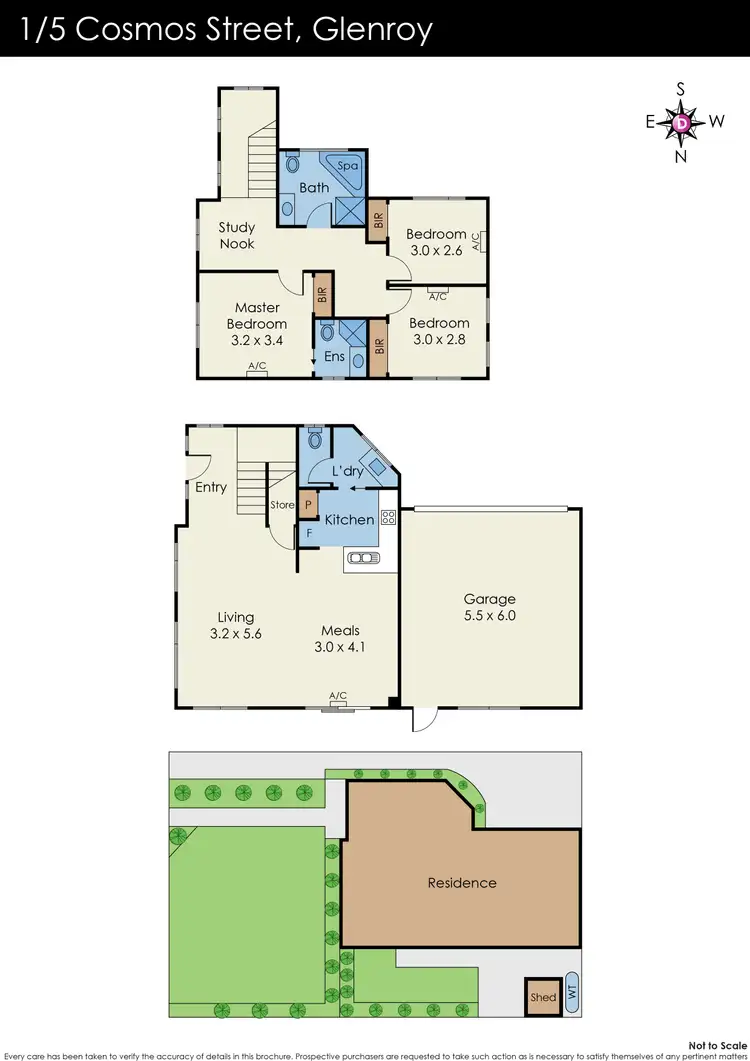 Floorplan of Homely townhouse listing, 1/5 Cosmos Street, Glenroy VIC 3046