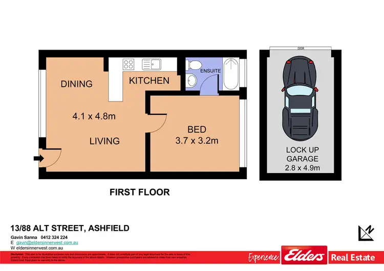 Floorplan of Homely unit listing, 13/88 Alt Street, Ashfield NSW 2131