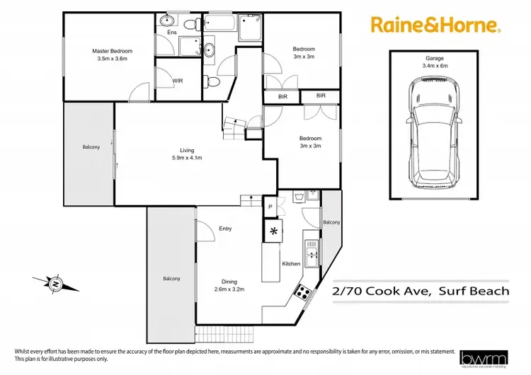 Floorplan of Homely unit listing, 2/70 Cook Avenue, Surf Beach NSW 2536