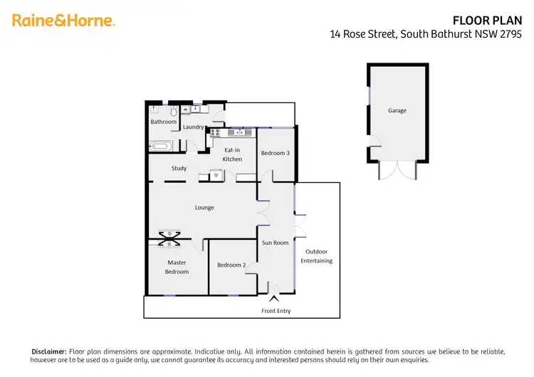 Floorplan of Homely semi-detached listing, 14 Rose Street, South Bathurst NSW 2795