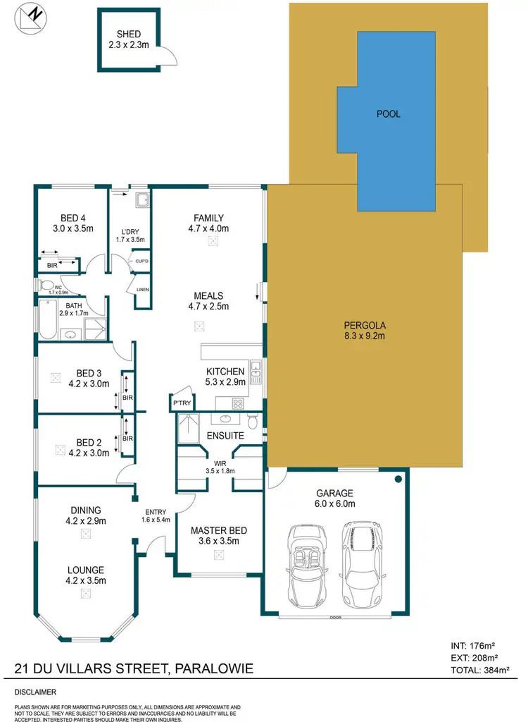 Floorplan of Homely house listing, 21 Du Villars Street, Paralowie SA 5108