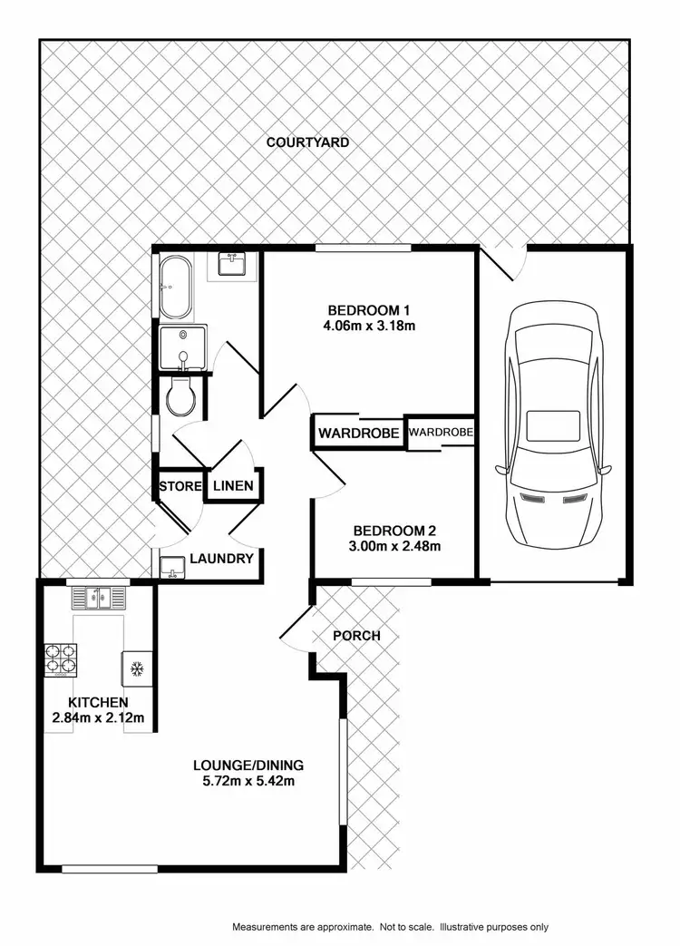 Floorplan of Homely villa listing, 45/212-222 Harrow Road, Glenfield NSW 2167