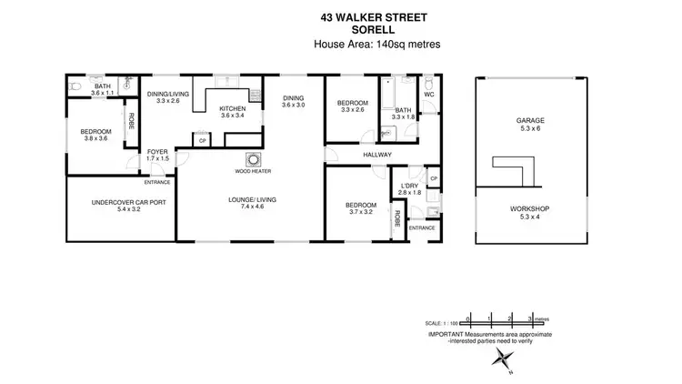 Floorplan of Homely house listing, 43 Walker Street, Sorell TAS 7172