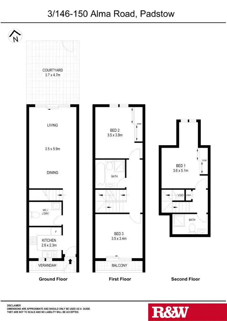 Floorplan of Homely townhouse listing, 3/146-150 Alma Road, Padstow NSW 2211