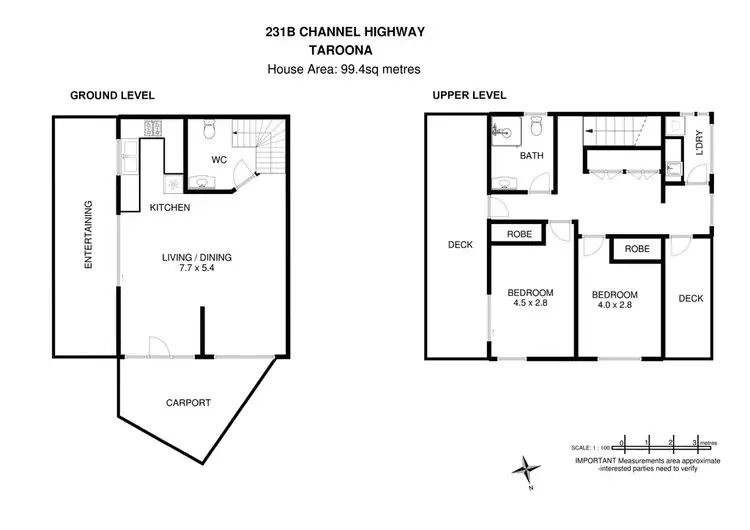 Floorplan of Homely townhouse listing, 231B Channel Highway, Taroona TAS 7053