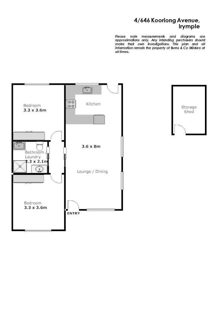 Floorplan of Homely unit listing, 4/646 Koorlong Avenue, Irymple VIC 3498