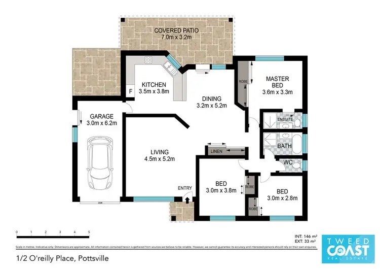 Floorplan of Homely semi-detached listing, 1/2 O'Reilly Place, Pottsville NSW 2489