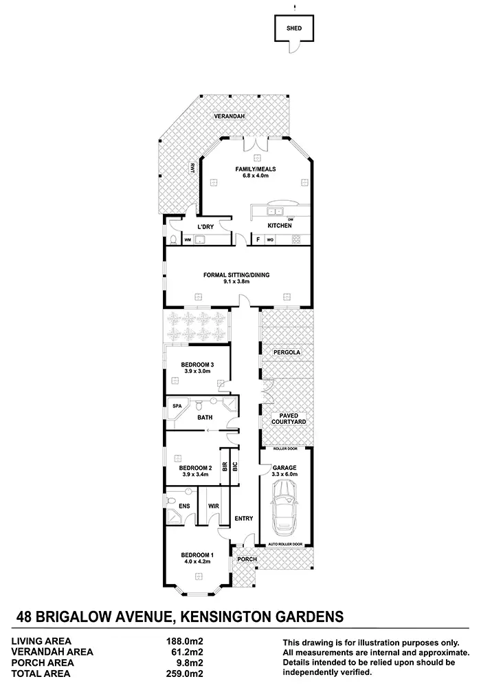 Floorplan of Homely house listing, 48 Brigalow Avenue, Kensington Gardens SA 5068