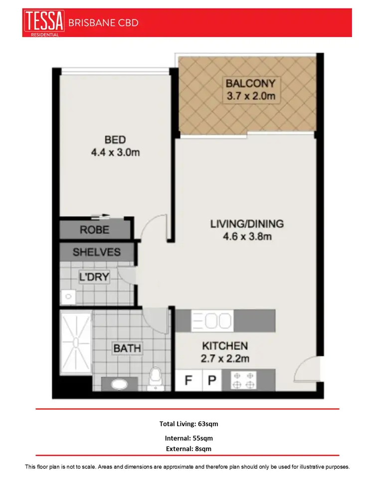 Floorplan of Homely apartment listing, 1310/128 Charlotte Street, Brisbane City QLD 4000